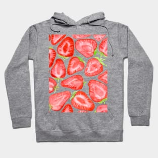 Watercolor strawberry slices pattern Hoodie